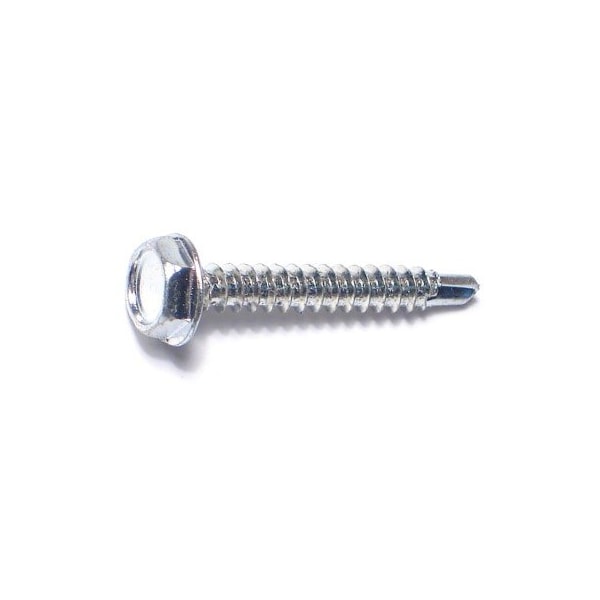 Midwest Fastener Self-Drilling Screw, #6 x 1 in, Zinc Plated Steel Flange Hex Head External Hex Drive, 40 PK 36005 - main
